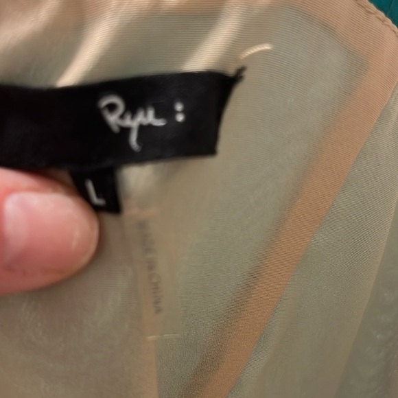 Ryu Anthropologie emerald green/ cream woman Dress size large - Picture 11 of 15